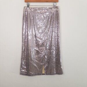Mango Sequins Skirts Silver Size S